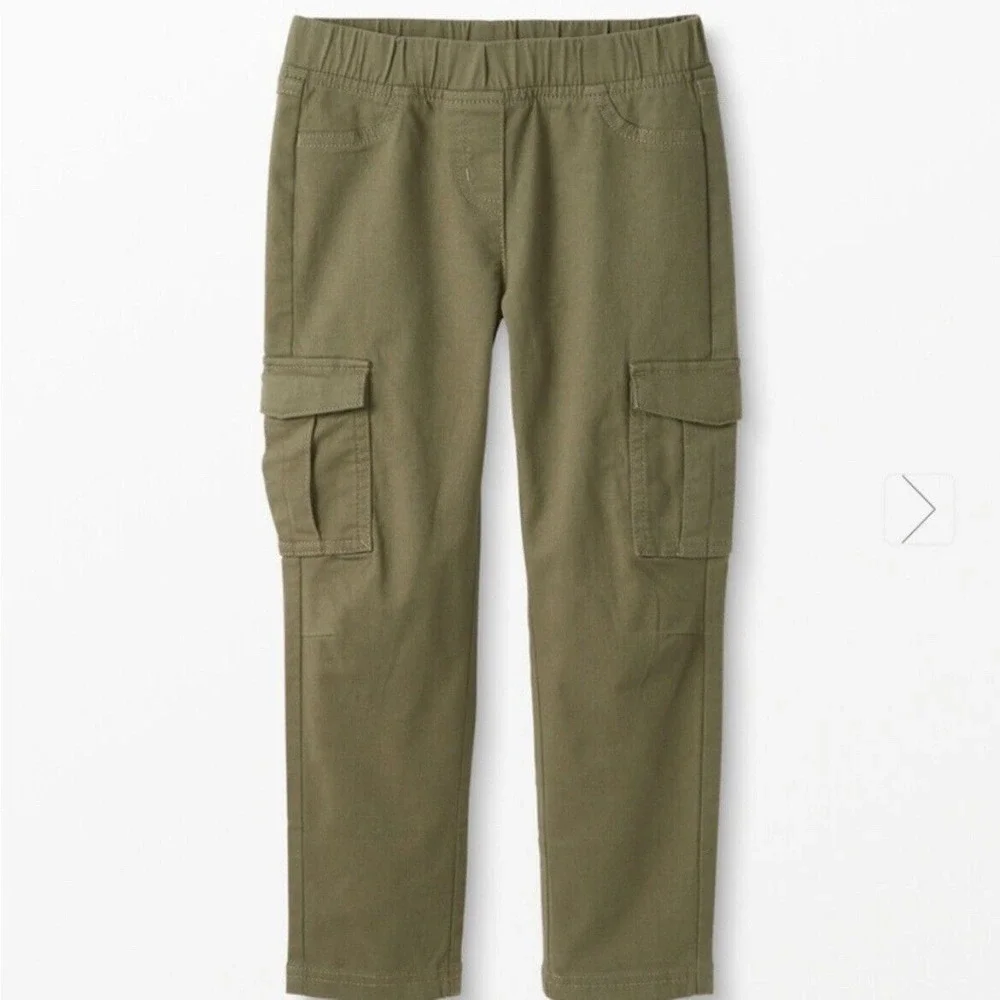 NWT Hanna Andersson Girl Utility Cotton Stretch Pants Expedition Green 140 US 12